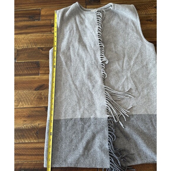 Vineyard Vines Open Front Fringe Vest Women’s Size Small Wool Blend Grey - Picture 7 of 7